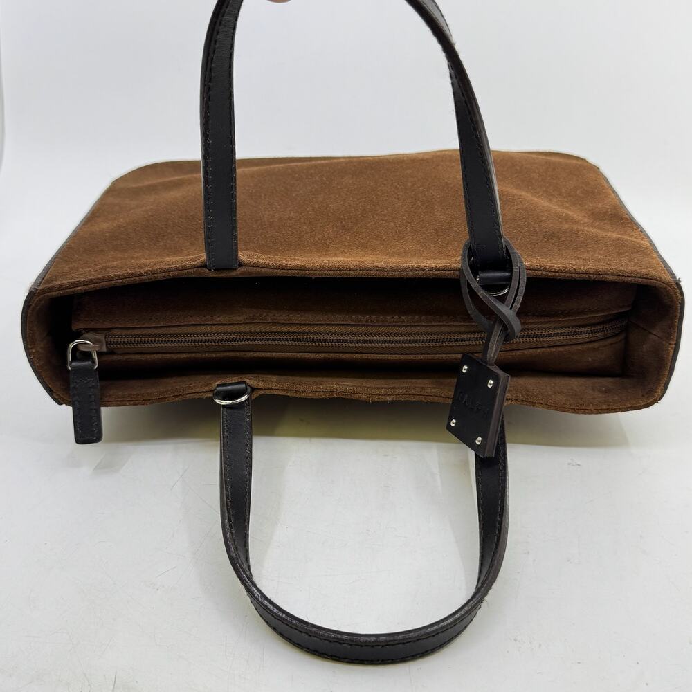 RALPH by Ralph Lauren Brown Suede Studded Mini Tote Handbag - Picture 7 of 9